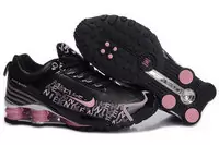 nike femmes shox rival-r4 nouveau noir rose fleur running chaussures